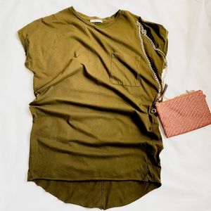 Zara| olive gree oversizetee dress💚
